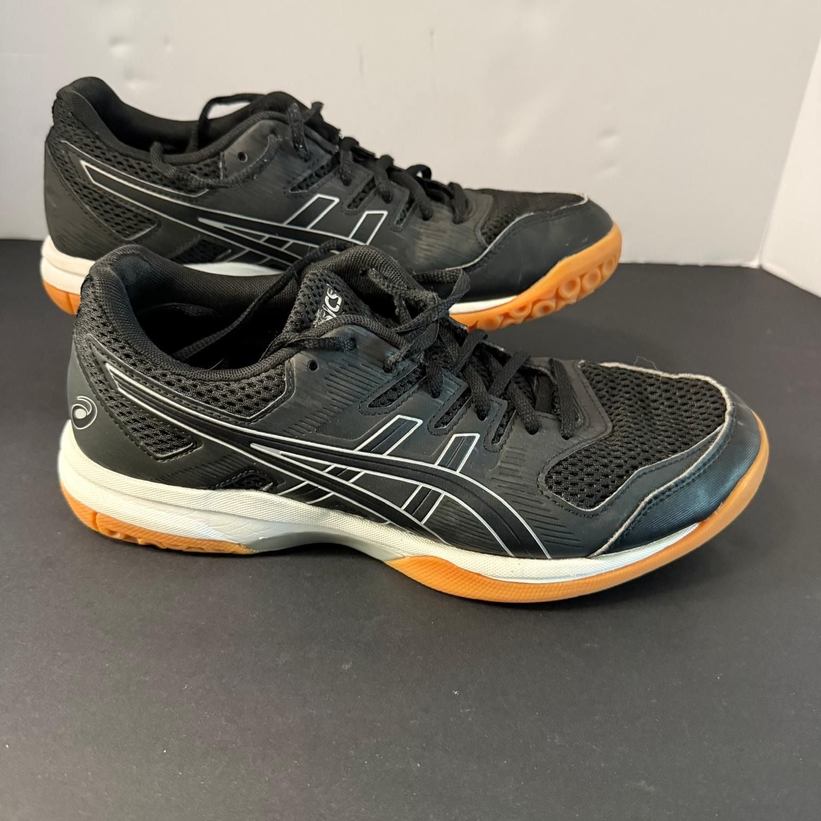 Asics Gel Rocket Athletic B756y Size 9.5 Shoes Black Silver